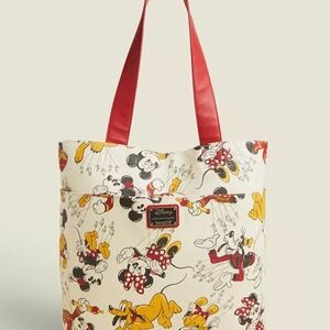 Disney Mickey and Friends  - Red and Cream Loungefly Tote Bag
